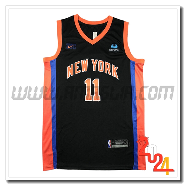 Maglia New York Knicks (MarroneSON #11) 2024/25 Nero/Arancia/Blu -02