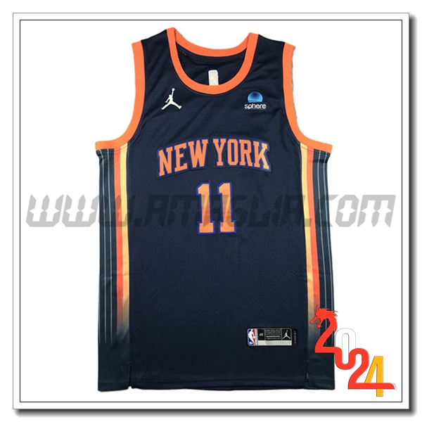 Maglia New York Knicks (MarroneSON #11) 2024/25 Nero/Arancia -02