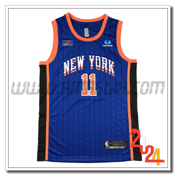 Maglia New York Knicks (MarroneSON #11) 2024/25 Blu/Arancia/Nero