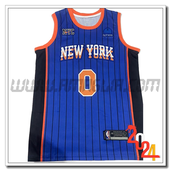 Maglia New York Knicks (DIVINCENZO #0) 2024/25 Blu/Arancia/Nero