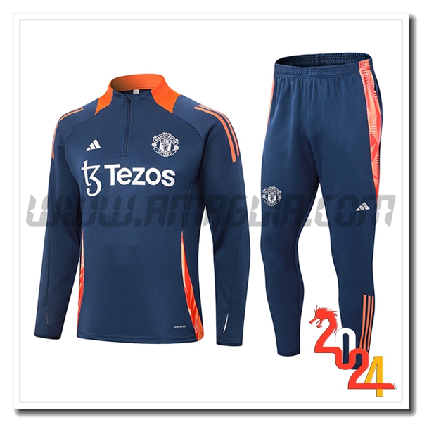 Tuta Allenamento Manchester United Blu/Arancia 2024 2025 -02