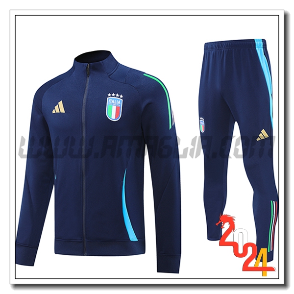 Tuta Allenamento Giacca Italia Blu Reale 2024 2025