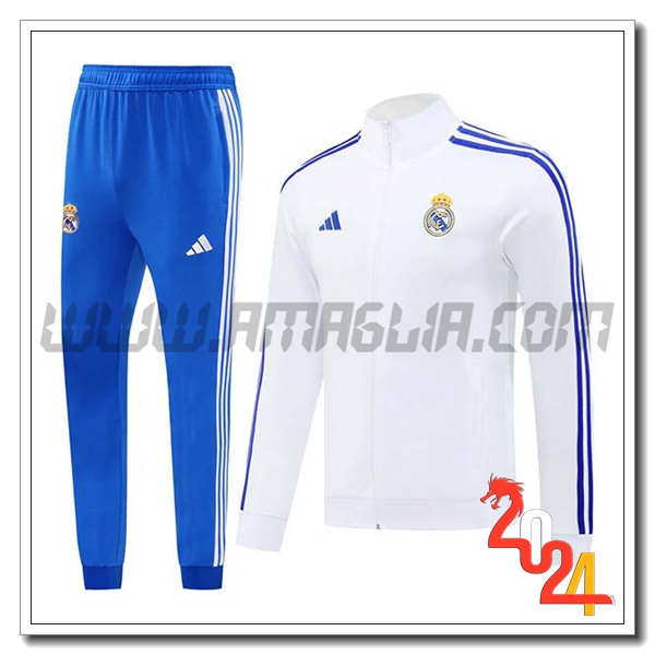 Tuta Allenamento Giacca Real Madrid Bianco/Blu 2024 2025