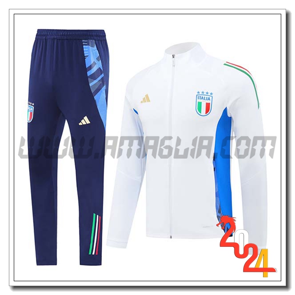 Tuta Allenamento Giacca Italia Bianco/Blu 2024 2025