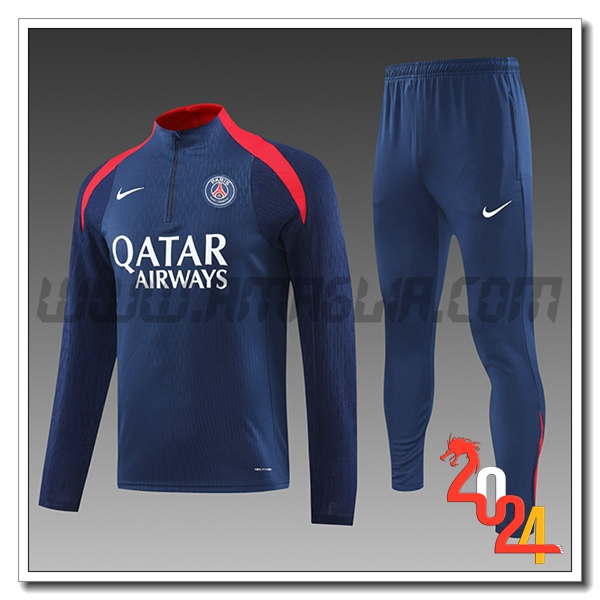 Tuta Allenamento PSG Bambino Blu/Rosso 2024 2025