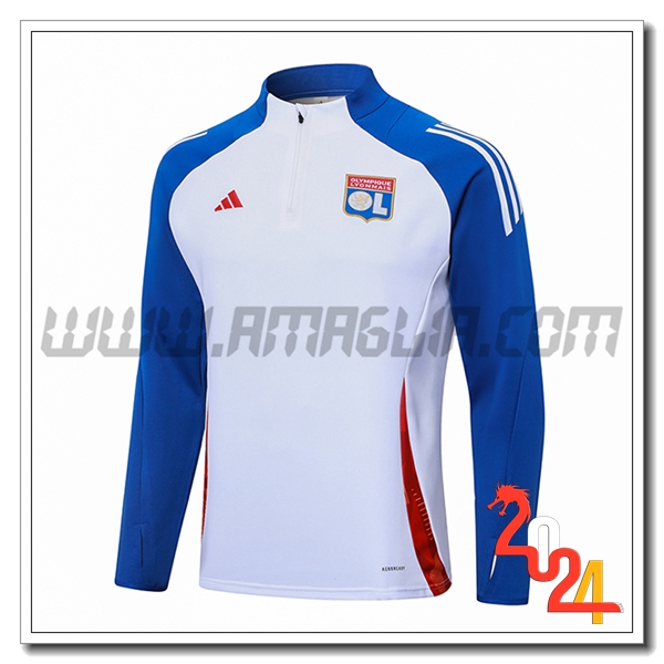 Felpa Allenamento Lione Bianco/Blu/Rosso 2024 2025