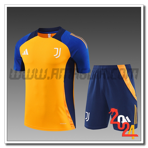 Kit Maglia Allenamento Juventus Bambino Arancia/Blu 2024 2025