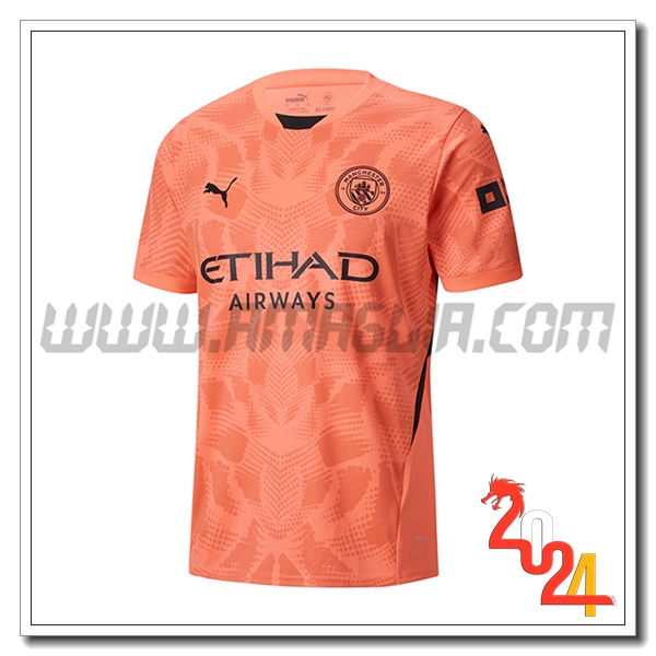 Maglia Calcio Portiere Manchester City 2024 2025 Arancia