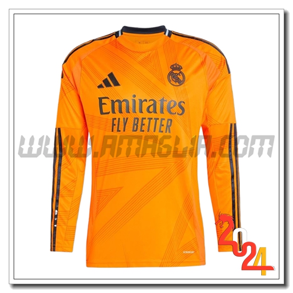 Seconda Nuovo Maglia Real Madrid Maniche lunghe 2024 2025
