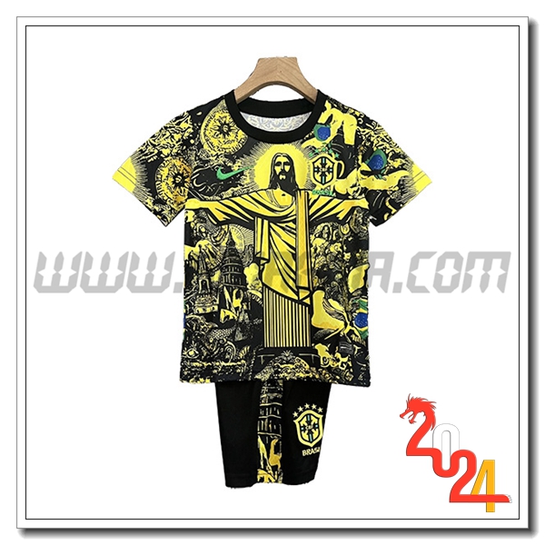 Kit Maglia Brasile Bambino Special Edition 2024 2025 Giallo