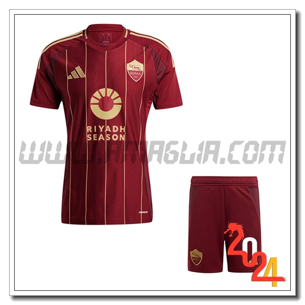 Nuovo Kit Maglia AS Roma Bambino Prima 2024 2025