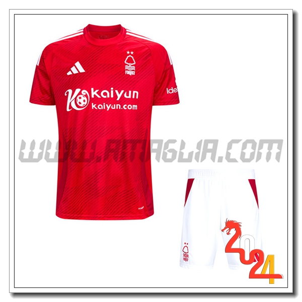 Nuovo Kit Maglia Nottingham Forest Bambino Prima 2024 2025