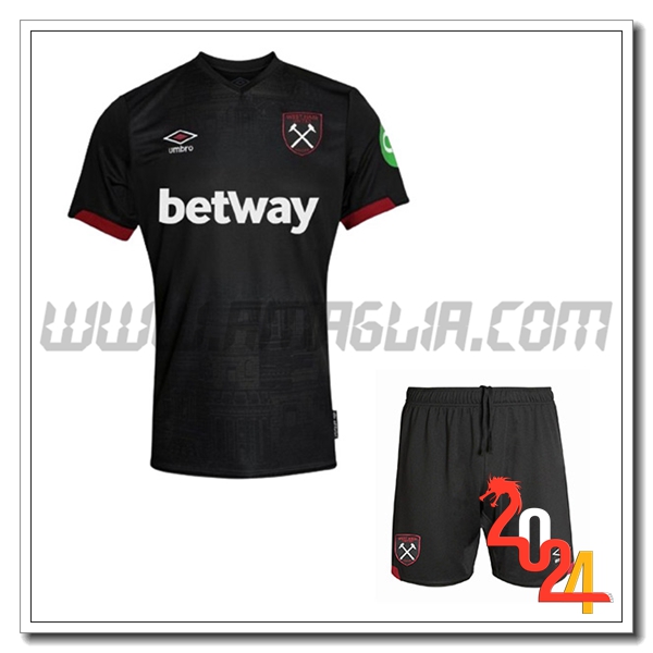 Nuovo Kit Maglia West Ham Bambino Seconda 2024 2025