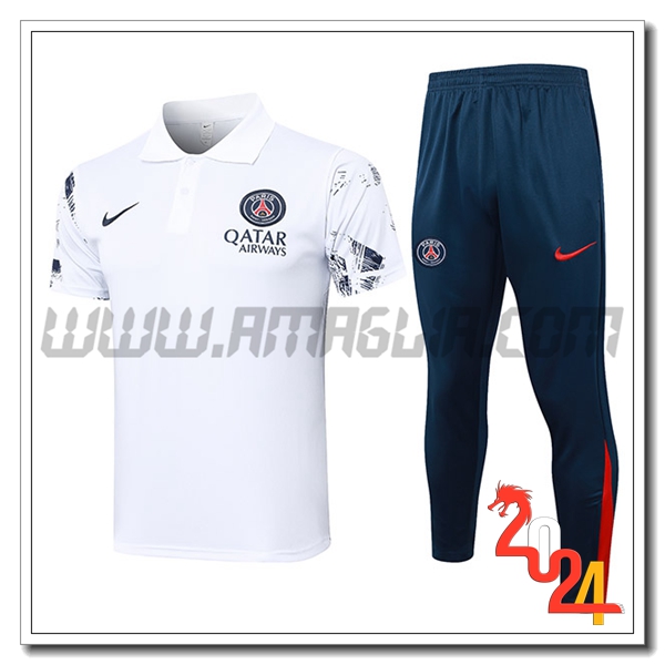 Kit Maglia Polo PSG Bianco 2024 2025