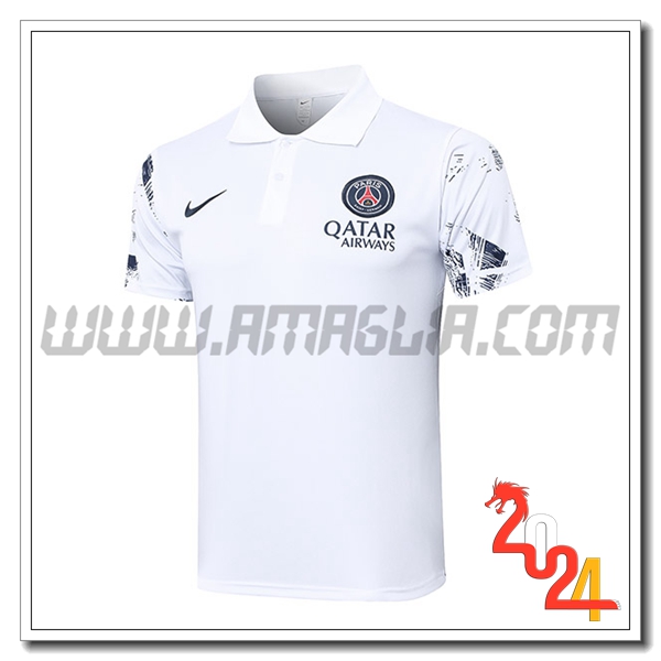 Maglia Polo PSG Bianco 2024 2025