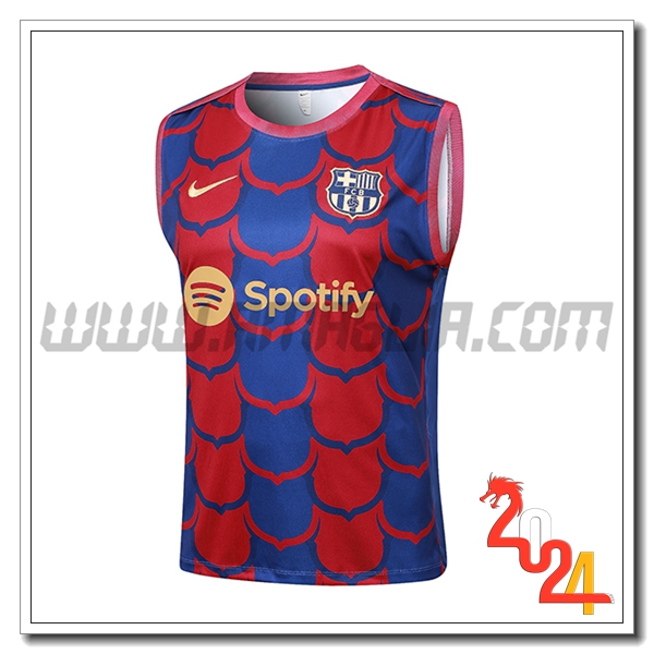 Canotta Allenamento FC Barcellona Rosso/Blu 2024 2025
