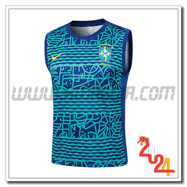 Canotta Allenamento Brasile Blu 2024 2025