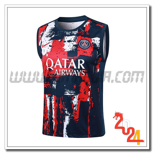 Canotta Allenamento PSG Rosso/Blu/Bianco 2024 2025
