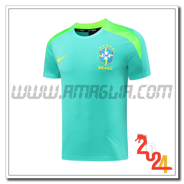 T Shirt Allenamento Brasile Verde 2024 2025 -02