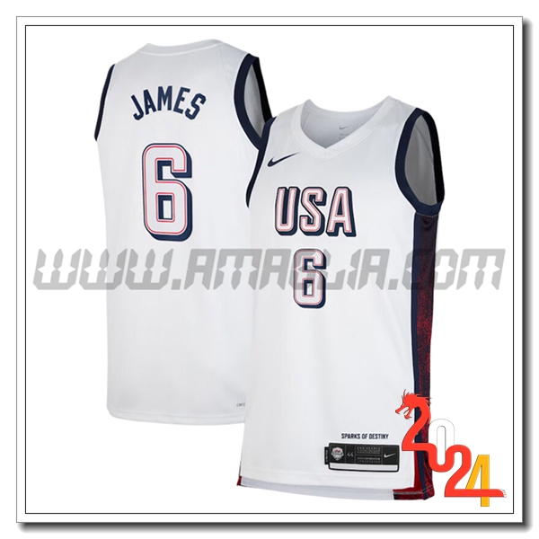 Maglia USA (JAMES #6) 2024/25 Bianco