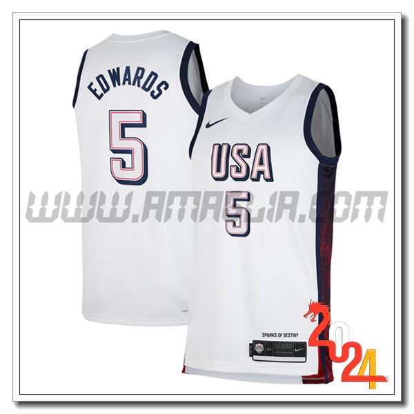 Maglia USA (EDWARDS #5) 2024/25 Bianco