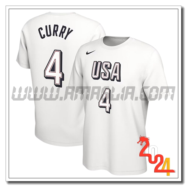 Maglia USA (CURRY #4) 2024/25 Bianco -02