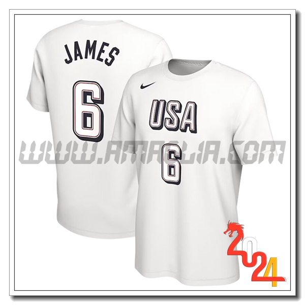 Maglia USA (JAMES #6) 2024/25 Bianco -02