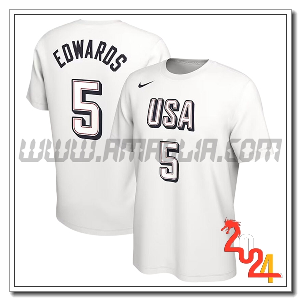 Maglia USA (EDWARDS #5) 2024/25 Bianco -02