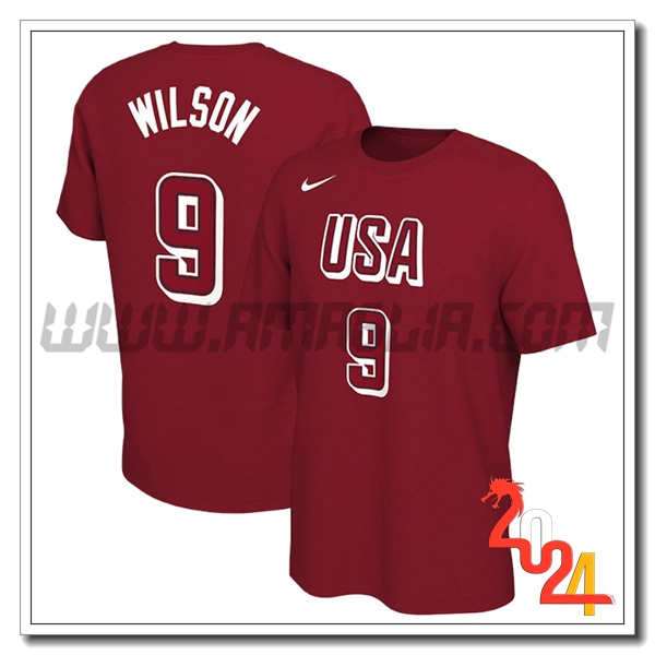 Maglia USA (WILSON #9) 2024/25 Rosso