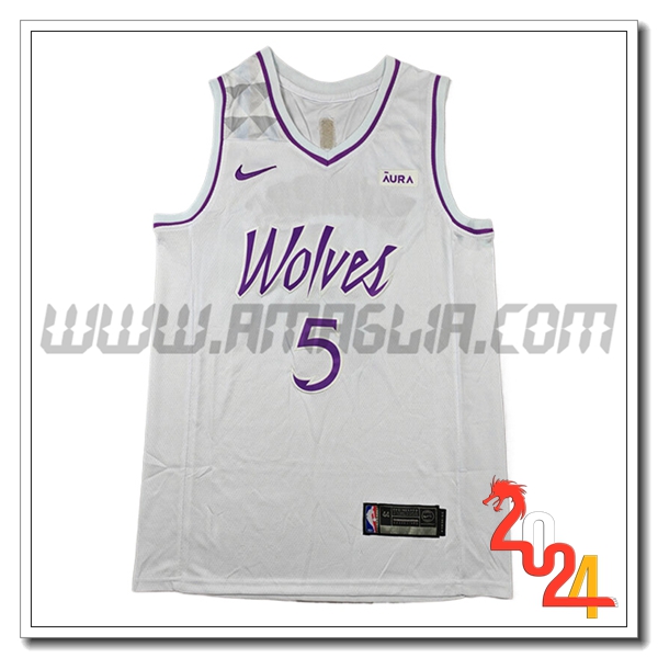 Maglia Minnesota Timberwolves (EDWARDS #5) 2024/25 Bianco/viola