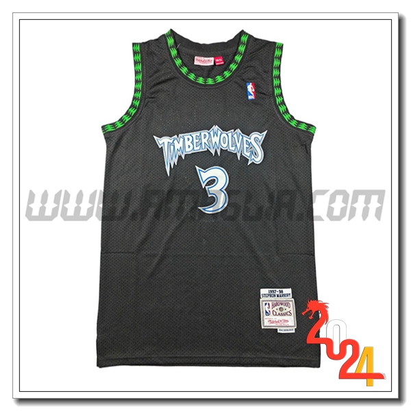 Maglia Minnesota Timberwolves (EDWARDS #5) 2024/25 Nero/Verde -03
