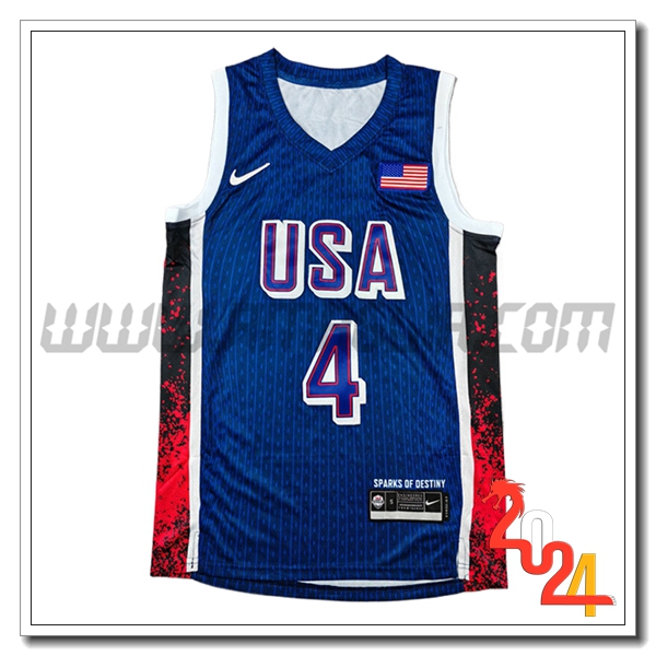 Maglia USA (CURRY #4) 2024/25 Blu/Rosso/Nero