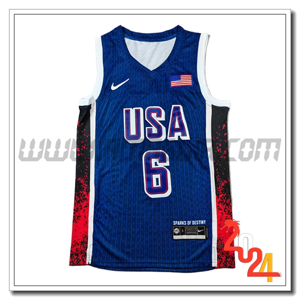 Maglia USA (JAMES #6) 2024/25 Blu/Rosso/Nero