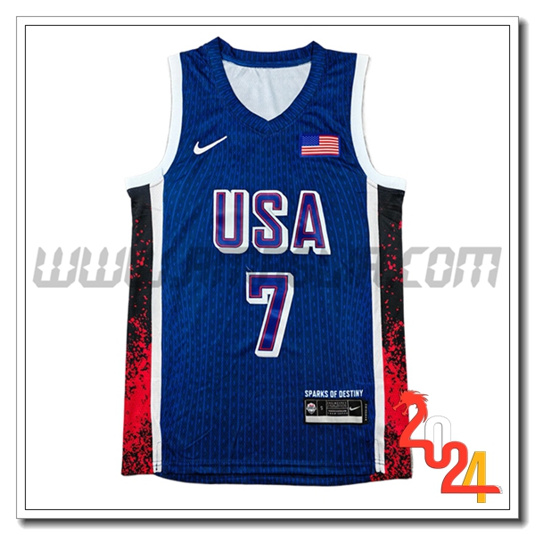 Maglia USA (DURANT #7) 2024/25 Blu/Rosso/Nero