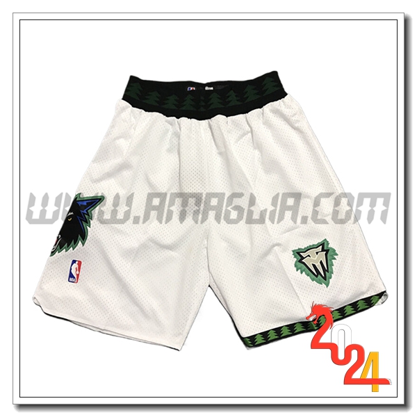 Pantaloncini NBA Minnesota Timberwolves 2024/25 Bianco -02