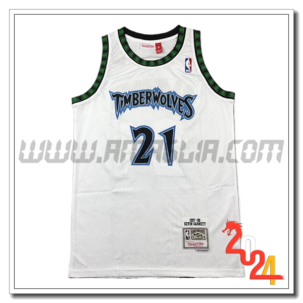 Maglia Minnesota Timberwolves (GARNETT #21) 2024/25 Bianco/Verde