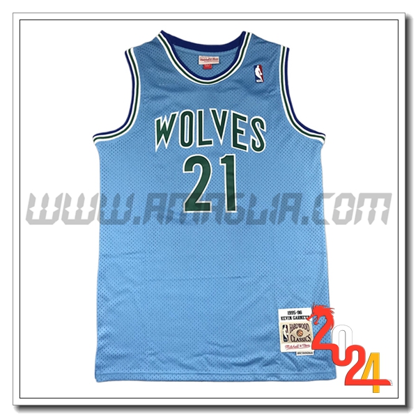 Maglia Minnesota Timberwolves (GARNETT #21) 2024/25 Blu/Verde -03