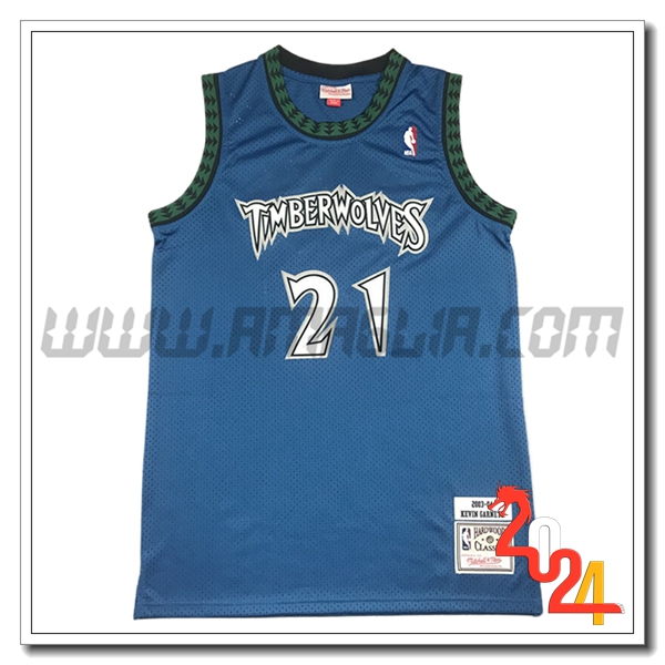 Maglia Minnesota Timberwolves (GARNETT #21) 2024/25 Blu/Verde -04
