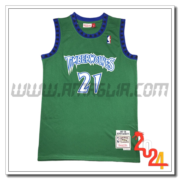 Maglia Minnesota Timberwolves (GARNETT #21) 2024/25 Verde/Blu