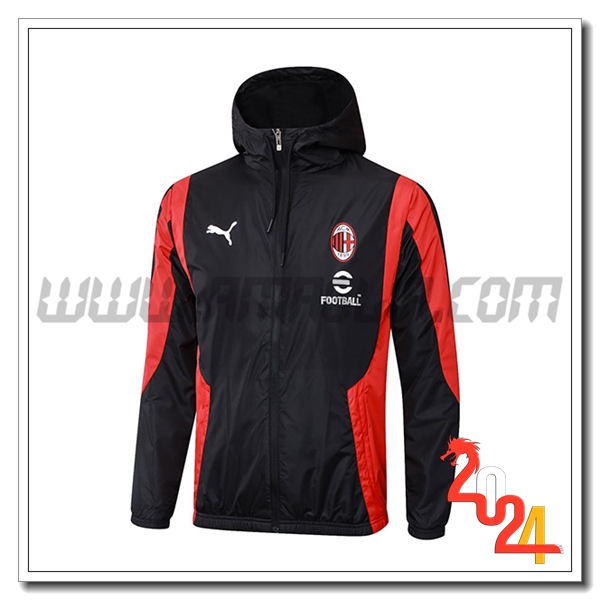 Giacca A Vento AC Milan Nero/Rosso 2024 2025 -02