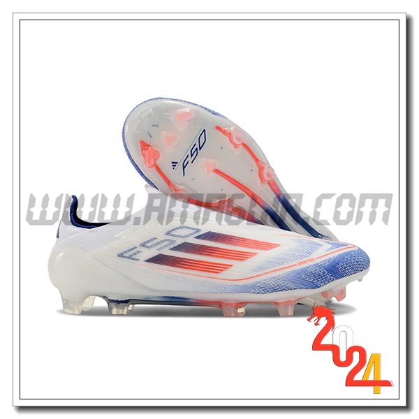 Adidas Scarpe Da Calcio F50 Elite Laceless FG Bianco/Blu/Arancia