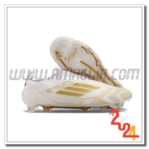 Adidas Scarpe Da Calcio F50 Elite Laceless FG Bianco/Giallo