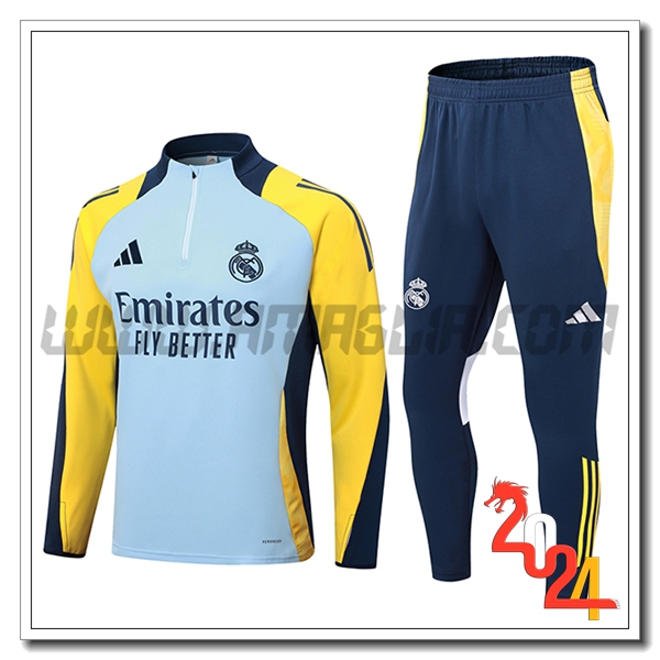 Tuta Allenamento Real Madrid Blu/Giallo 2024 2025 -02