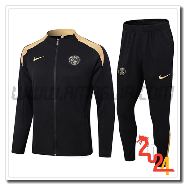 Tuta Allenamento Giacca PSG Nero/Giallo 2024 2025