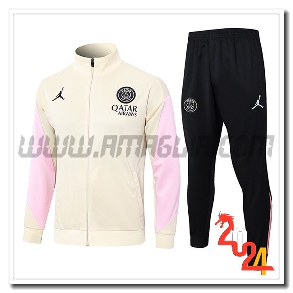 Tuta Allenamento Giacca PSG Giallo/Rosa 2024 2025