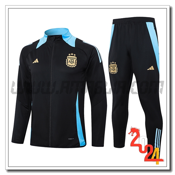 Tuta Allenamento Giacca Argentina Nero/Blu 2024 2025