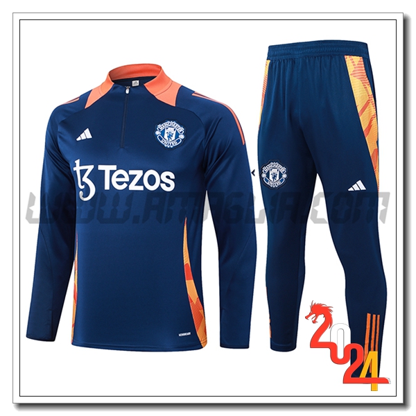 Tuta Allenamento Manchester United Blu/Arancia 2024 2025 -03