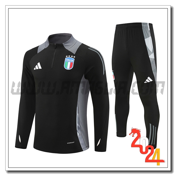 Tuta Allenamento Italia Nero/Grigio 2024 2025 -02