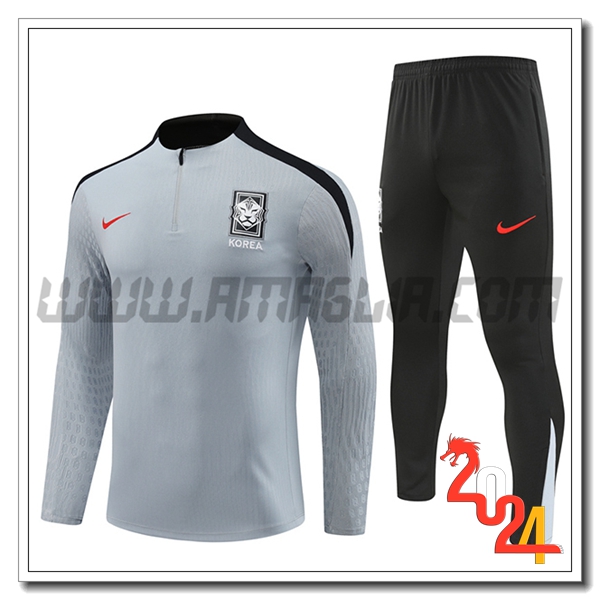 Tuta Allenamento Corée Du Sud Grigio/Nero 2024 2025