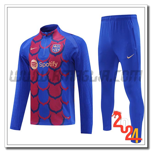 Tuta Allenamento FC Barcellona Blu/Rosso 2024 2025 -02